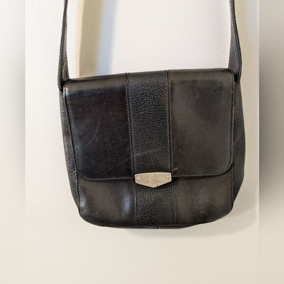 VINTAGE Mark Cross Black Black Crossbody Bag - Picture 1 of 8
